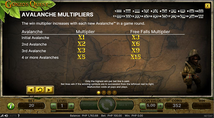 Evolution Slot Games - Gonzo_s Quest - Avalanche Multipliers